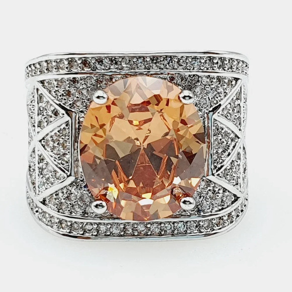 ⚡  925 Silver Round Shape Cut 3A CZ Retro Style Ring for Men, FB16FA1100 - Picture 5 of 5